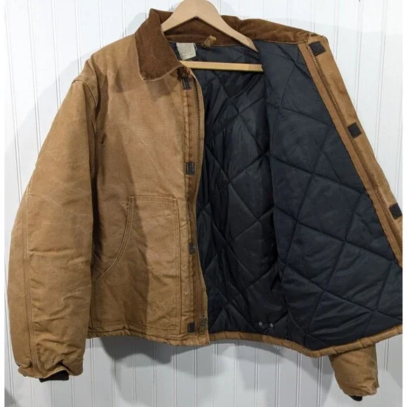 Carhartt JQ186 Duck Canvas Work Jacket Size 50 XXL Quilted Lined
